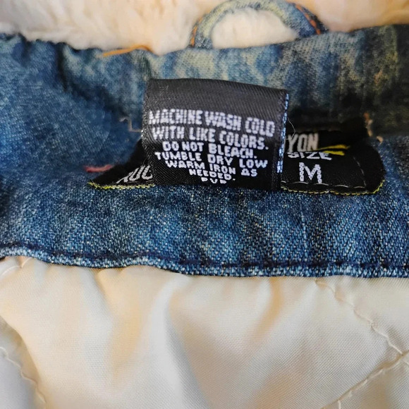 Vintage Aeropostale Big Rock Canyon Sherpa Hem Jean Jacket Unisex Men's Medium - Picture 8 of 15